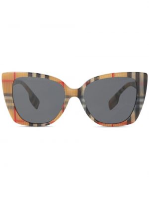 Oversize карирани слънчеви очила Burberry бежово