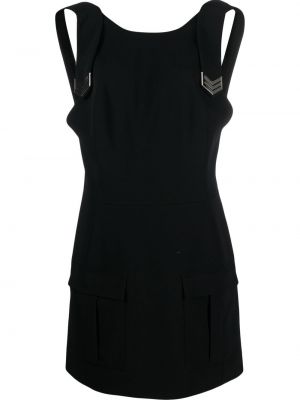 Šaty bez rukávů na zip s kulatým výstřihem Thierry Mugler Pre-owned - černá