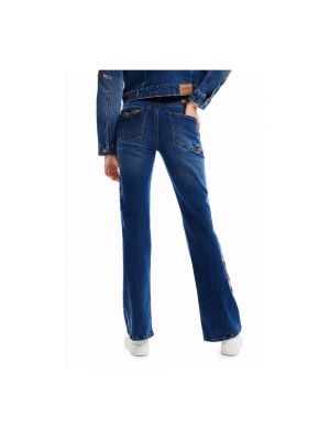 Jeans a zampa con cerniera Desigual blu