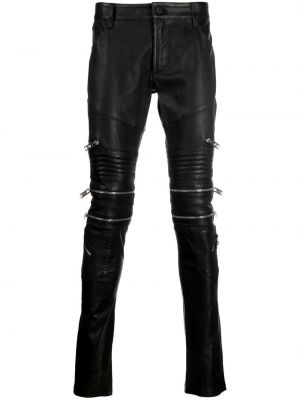 Pantaloni din piele Philipp Plein negru