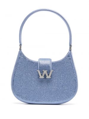 Чанта за ръка с кристали Alexander Wang синьо