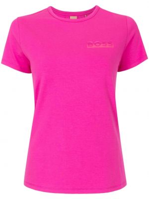 T-shirt en coton à imprimé Boss rose