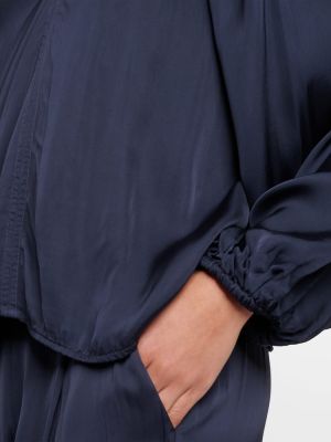 Кадифена сатенена блуза Velvet сиво