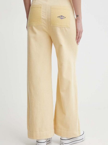 Pantaloni cu talie înaltă de catifea cord de catifea Billabong galben