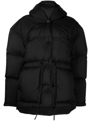 Παλτό με κουκούλα Ienki Ienki μαύρο