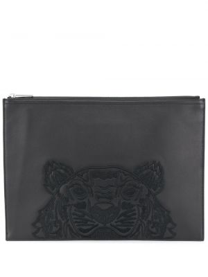 Tigerstripete brodert clutch Kenzo svart