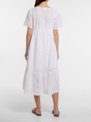Βαμβακερή μίντι φόρεμα Heidi Klein λευκό