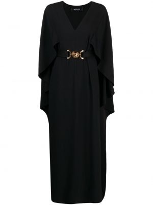 V-nyakú hosszú ruha Versace fekete