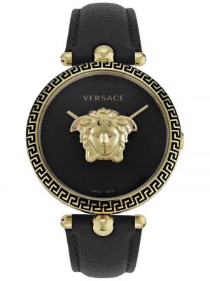 Женские часы Palazzo Empire с черным кожаным ремешком, 39 мм Versace