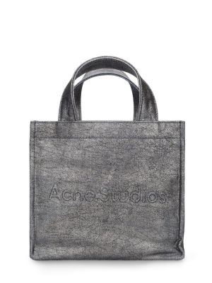 Pamučna shopper torbica Acne Studios plava