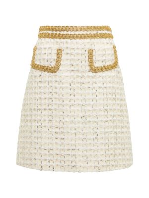 Mini suknja visoki struk od tvida Giambattista Valli bijela
