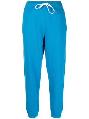 Памучни флийс спортни панталони Polo Ralph Lauren синьо
