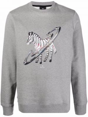 Sebra-trykk trykt sweatshirt Ps Paul Smith grå