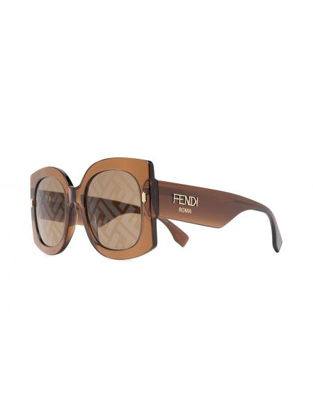 Okulary przeciwsłoneczne oversize Fendi Eyewear brązowe