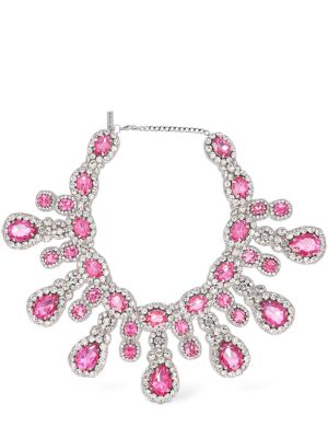 Krištáľový náhrdelník Moschino ružová
