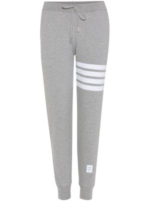 Pantaloni tuta di cotone Thom Browne grigio