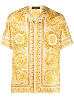 Jedwabna koszula z nadrukiem Versace
