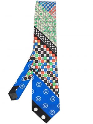 Cravate en soie à imprimé à motif géométrique Versace Pre-owned bleu