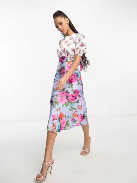 Платье миди на шнуровке в цветочек с принтом Hope And Ivy