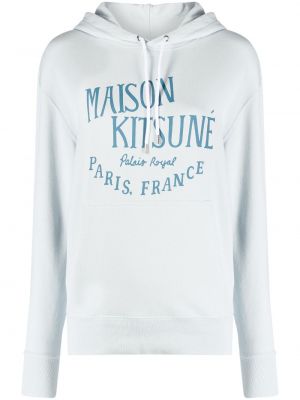 Jersey bombažna jopa s kapuco s potiskom Maison Kitsuné
