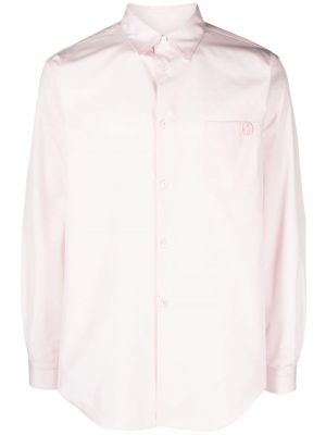 Pamučna košulja s vezom Bally ružičasta