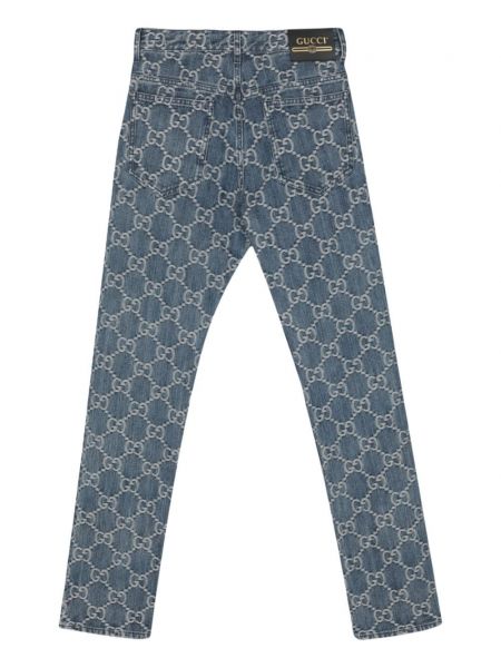 Jacquard straight jeans Gucci blau