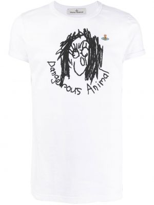Majica s potiskom z okroglim izrezom Vivienne Westwood bela