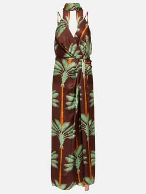 Μεταξωτή μάξι φόρεμα με κέντημα με σχέδιο Johanna Ortiz
