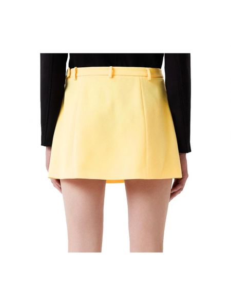 Mini falda con cremallera de crepé Patrizia Pepe amarillo