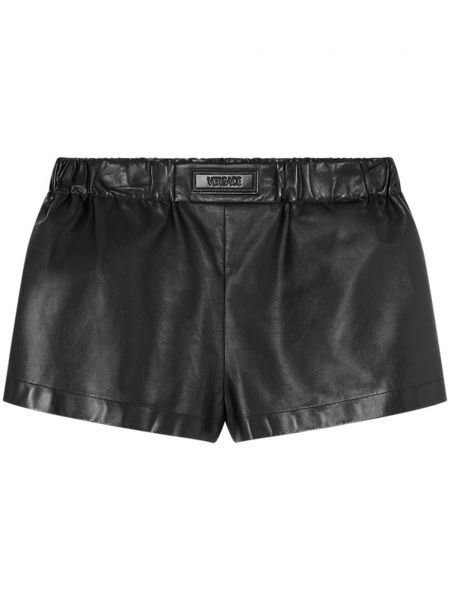 Læder shorts Versace sort