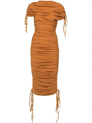Večerna obleka z mrežo Andrea Iyamah oranžna