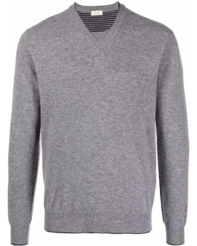 Jersey de punto con escote v de tela jersey Altea gris