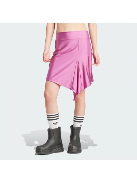 Satynowa mini spódniczka Adidas fioletowa