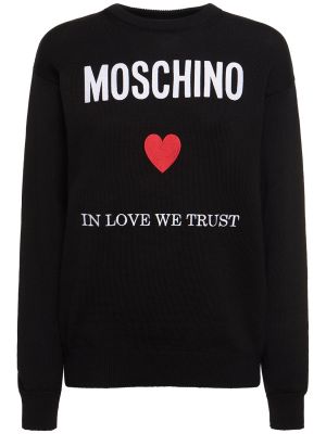 Jersey de algodón de tela jersey Moschino negro
