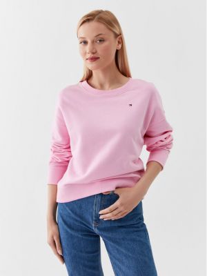 Relaxed fit sportinis džemperis Tommy Hilfiger rožinė