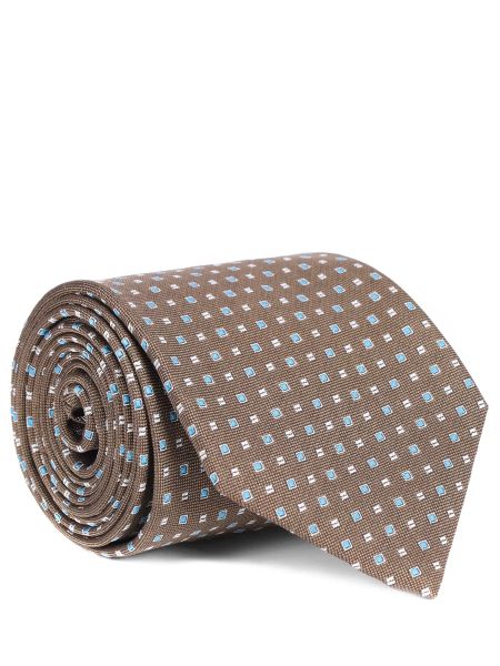 Шелковый галстук Cesare Attolini коричневый