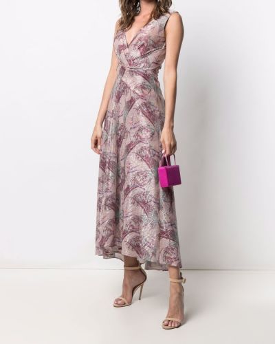 Vestido de cóctel con estampado con estampado abstracto Talbot Runhof rosa
