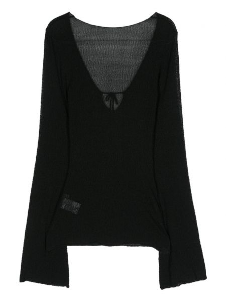 Caurspīdīgs vilnas džemperis Paloma Wool melns