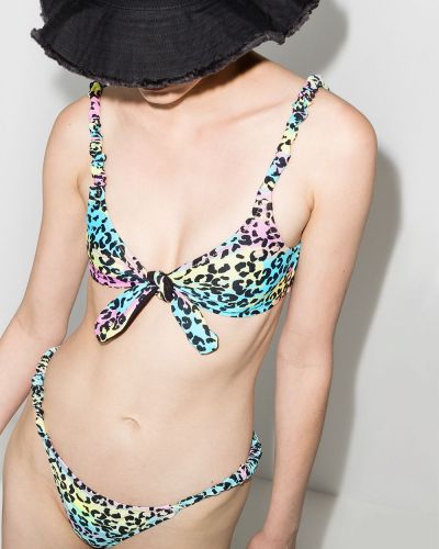 Bikini con estampado leopardo Reina Olga negro