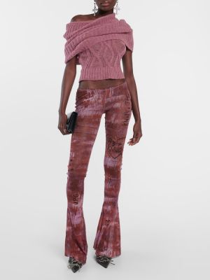 Sweter wełniany Jean Paul Gaultier fioletowy