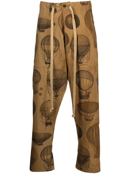 Pantalones de chándal con estampado Uma Wang marrón