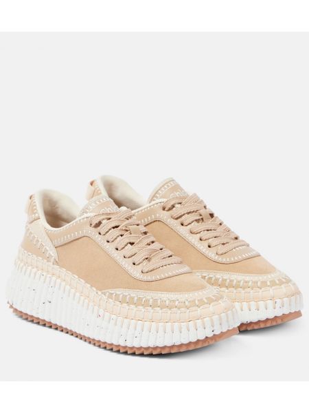 Süet sneaker Chloé bej