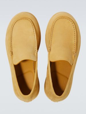 Loafers in pelle scamosciata con platform Jacquemus giallo