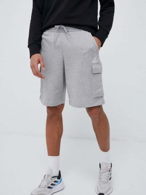Melange pamut rövidnadrág Adidas - szürke