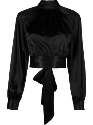 Копринена блуза Reformation черно