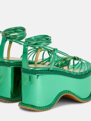 Sandały skórzane na platformie Vivienne Westwood zielone