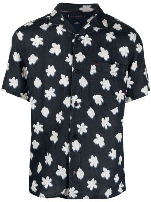 Chemise en lin à fleurs Tommy Hilfiger bleu