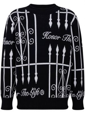 Жакардов пуловер Honor The Gift черно
