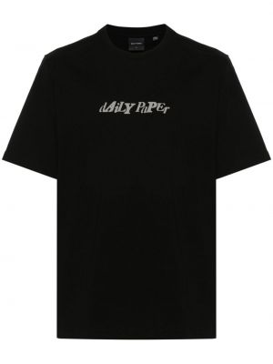 Koszulka bawełniana z nadrukiem Daily Paper czarna
