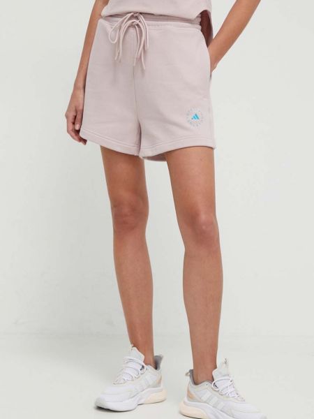 Kratke hlače visoki struk Adidas By Stella Mccartney ružičasta